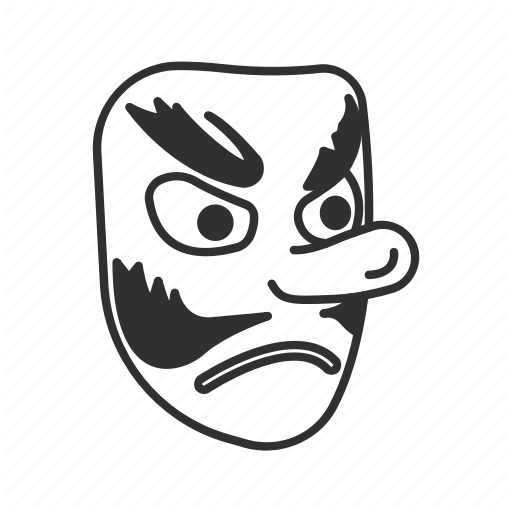 512x512 Angry Mask, Emoji, Japanese Goblin, Japanese Mask, Mask, Mustache