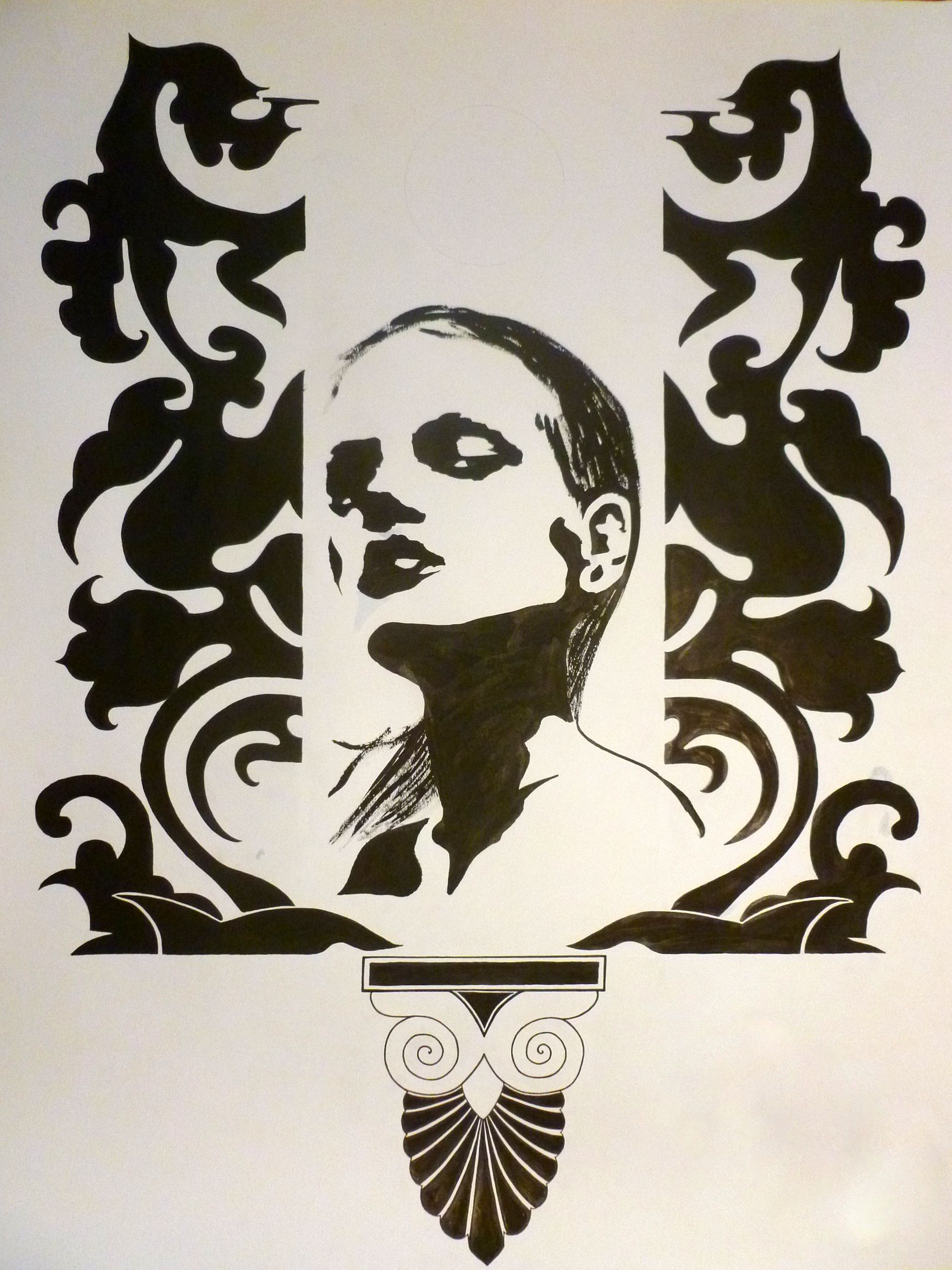 1920x2560 Goddess Icon Original Brush Ink