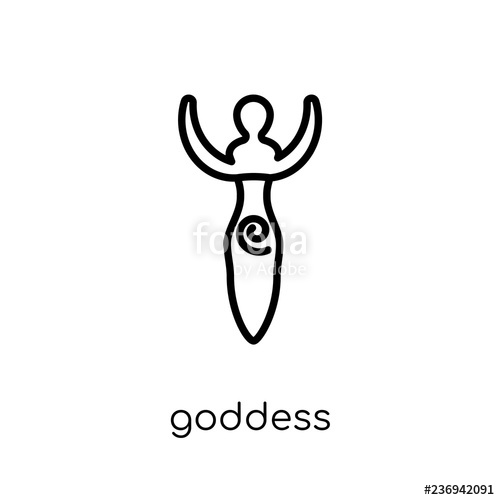 500x500 Goddess Icon Trendy Modern Flat Linear Vector Goddess Icon