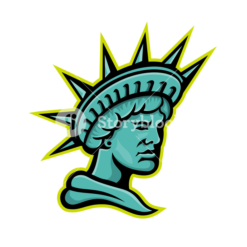 1000x1000 Mascot Icon Illustration Of Head Of Libertas Or Lady Liberty