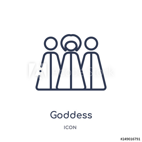 500x500 Goddess Icon From Religion Outline Collection Thin Line Goddess