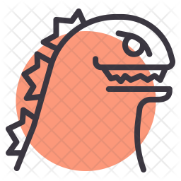 256x256 Godzilla Icon Of Line Style