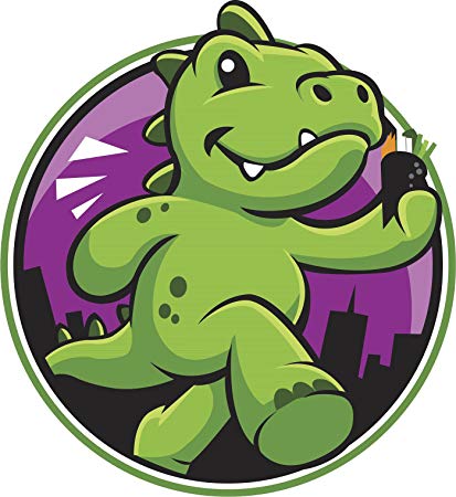 413x450 Happy Sweet Cute Green Godzilla Lizard Cartoon Icon