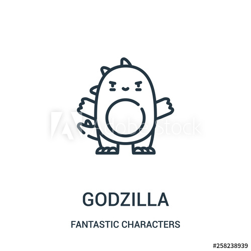 500x500 Godzilla Icon Vector From Fantastic Characters Collection Thin