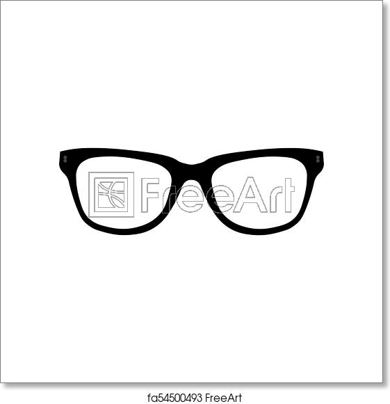 561x581 Free Art Print Of Glasses Icon Simple Isolated Symbol Black
