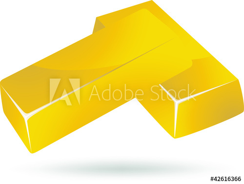 500x377 Gold Bar, Ingot Icon Isolated On White