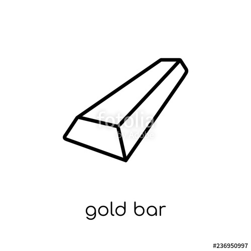 500x500 Gold Bar Icon Trendy Modern Flat Linear Vector Gold Bar Icon