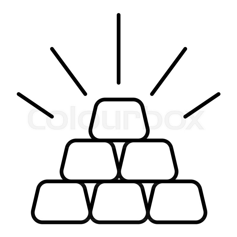 800x800 Gold Bar Thin Line Flat Icon Linear Stock Vector Colourbox