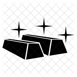 256x256 Gold Bars Icon Of Glyph Style