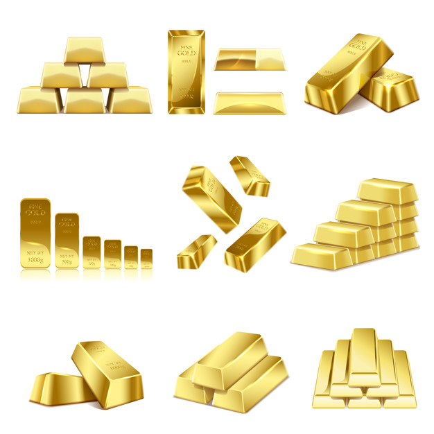 626x626 Set Of Gold Bars Icon Vector Premium Download