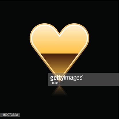 414x414 Gold Heart Sign Metal Icon Chrome Pictogram Web Internet Button