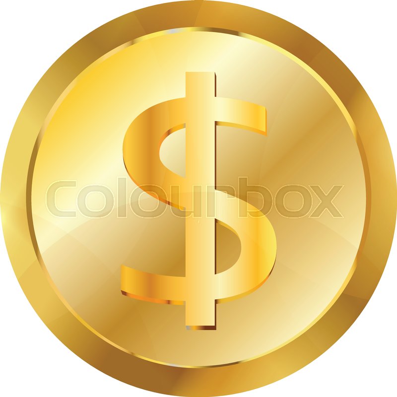 800x800 Dollar Gold Con Realistic Stock Vector Colourbox