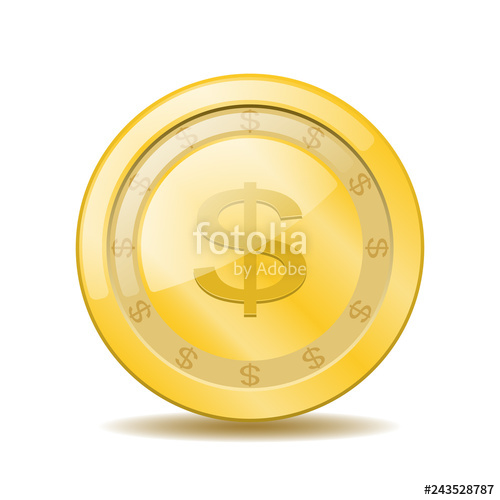 500x500 Con Big Gold Coin Dollar Icon Stock Image And Royalty