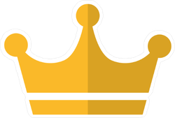 250x169 Gold Crown Icon Logo Sticker