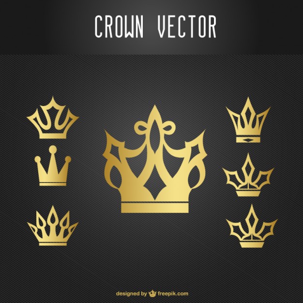 626x626 Gold Crown Icons Set Vector Free Download