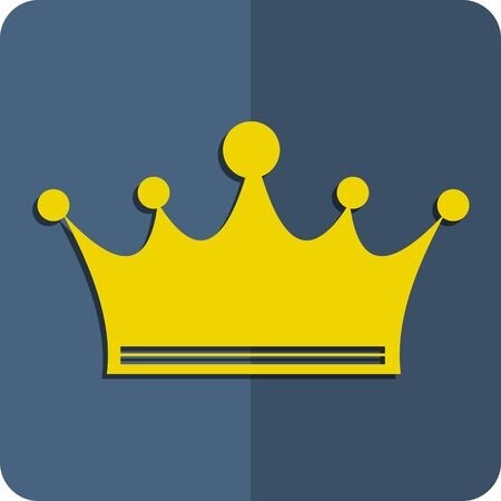 450x450 The Flat Crown Icon Gold Crown On A Blue Background Royalty