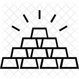 256x256 Gold Icon Of Line Style