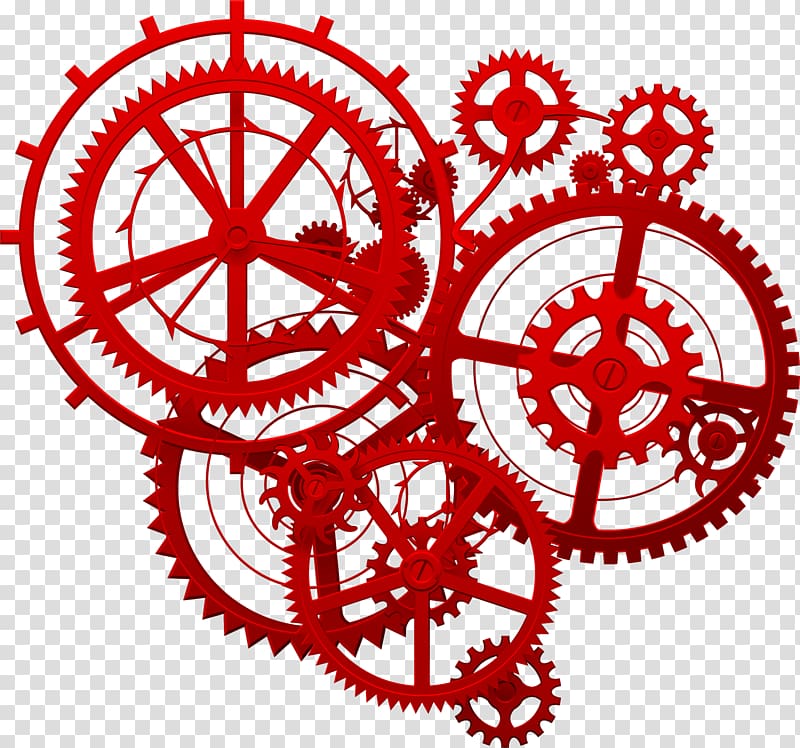 800x748 Red Gear Mechanism Illustration, Gear Gold Icon, Red Tech Gear