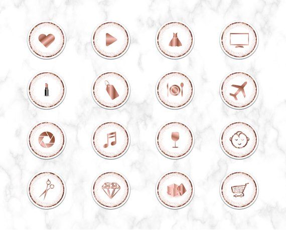 570x459 Instagram Story Highlight Icons Rose Gold Instagram Covers
