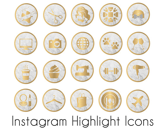 570x456 Instagram Story Highlights Icons Marbled Gold And Gray Pack