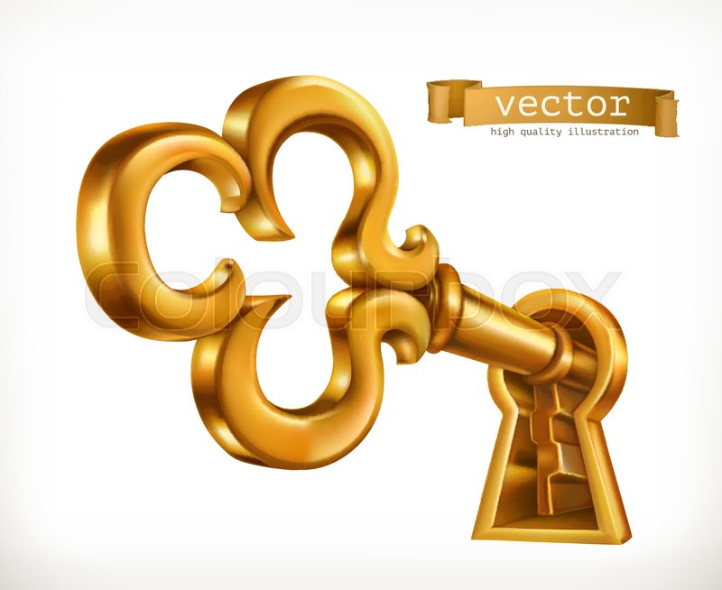Golden Key In Keyhole, Vector Icon Stock Vector Colourbox 800x654 Golden Key In Keyhole, Vector Icon Stock Vector Colourbox