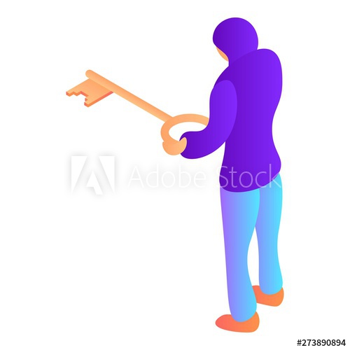 Hacker With Gold Key Icon Isometric Of Hacker With Gold Key 500x500 Hacker With Gold Key Icon Isometric Of Hacker With Gold Key