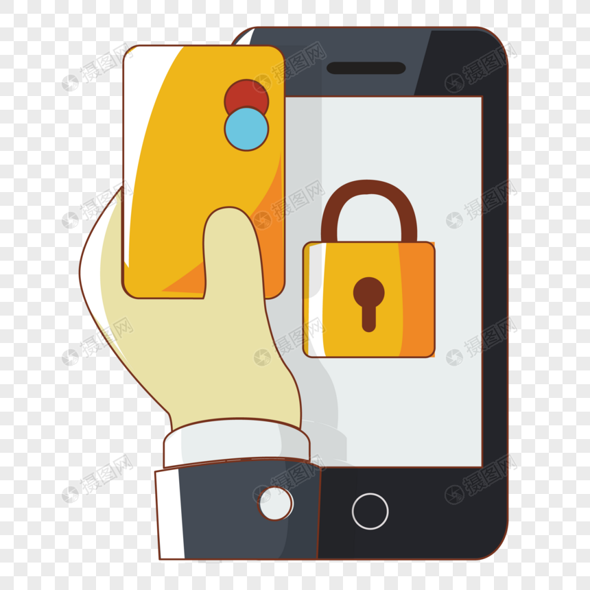 860x860 Mobile Phone Lock Gold Card Icon Png Image Picture Free Download