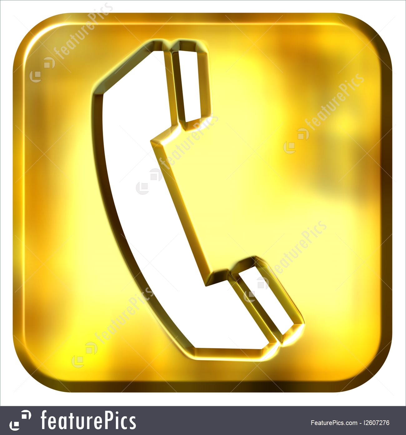 1300x1392 Golden Telephone Sign Stock Illustration