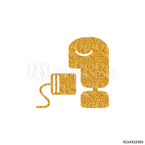 500x500 Can Phone Icon In Gold Glitter Texture Sparkle Luxury Style