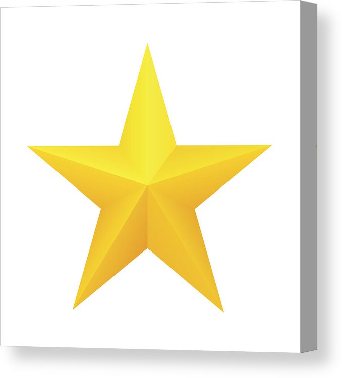 678x750 Realistic Golden Star Icon Canvas Print Canvas Art