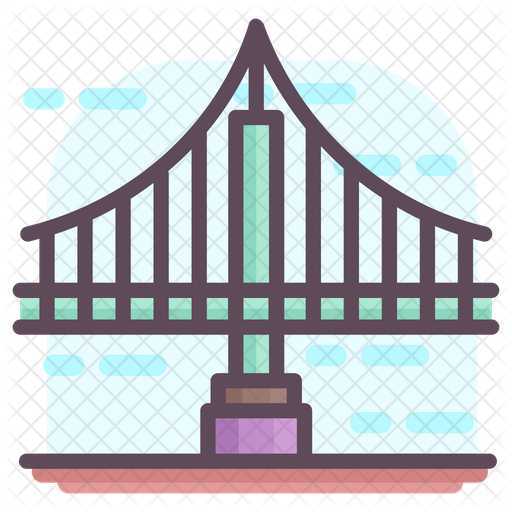 512x512 Golden Gate Bridge Icon Of Colored Outline Style