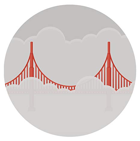466x470 San Francisco Bay Golden Gate Bridge Icon Vinyl Decal