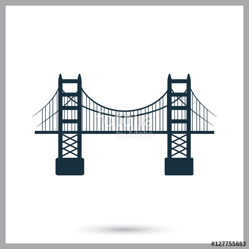 500x500 Golden Gate Bridge Icon Simple Design For Web And Mobile Stock