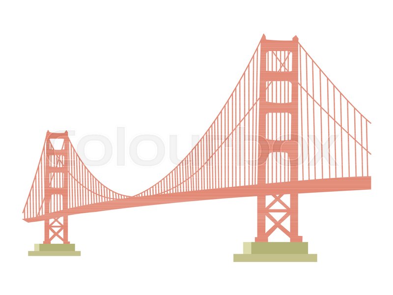 800x600 Golden Gate Bridge Icon Isolated On Stock Vector Colourbox