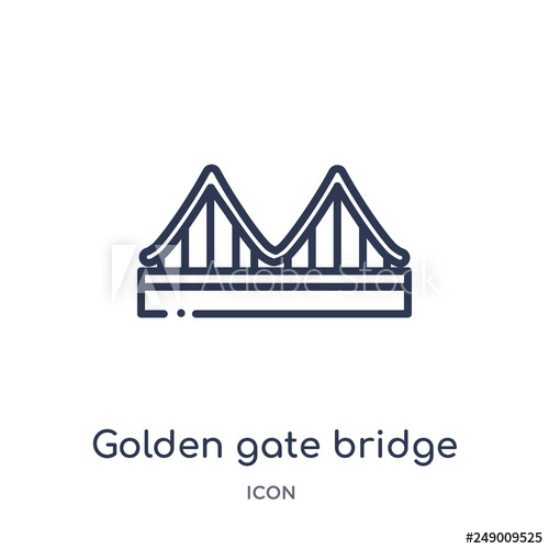 500x500 Golden Gate Bridge Icon From United States Of America Outline