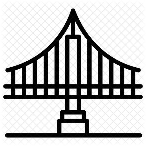 512x512 Golden Gate Bridge Icon Of Line Style