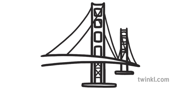 630x315 Golden Gate Bridge Map Icon Landmark San Francisco Usa Eyfs Black