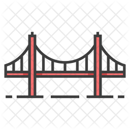 256x256 Golden Gate Icon Of Colored Outline Style