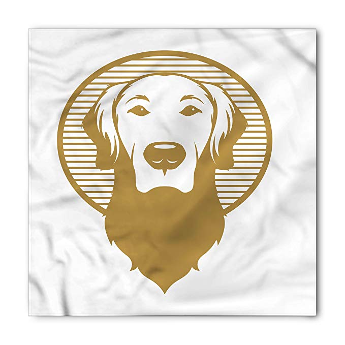 679x679 Ambesonne Golden Retriever Bandana, Vintage Icon