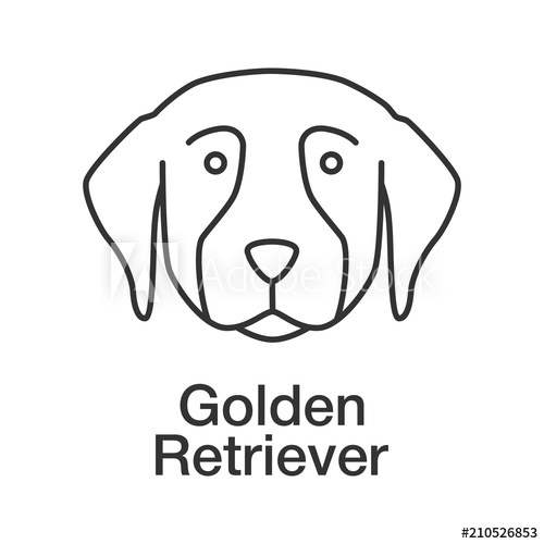 500x500 Golden Retriever Linear Icon
