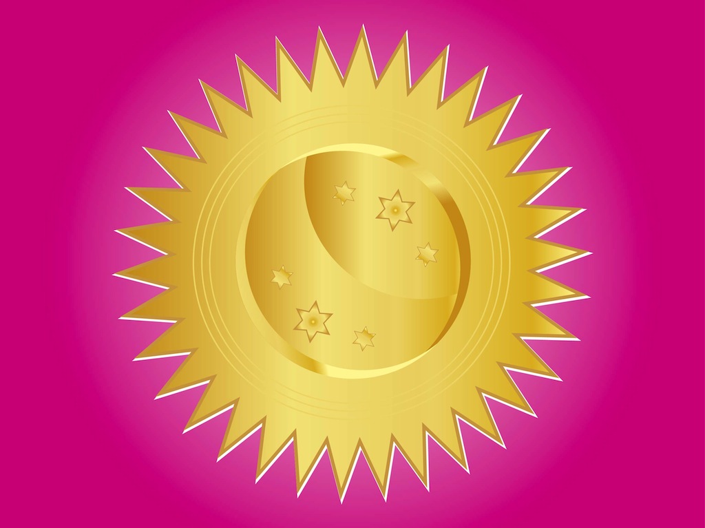1024x767 Golden Sun Icon Vector Art Graphics