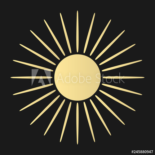 500x500 Vector Icon, Illustration Of The Golden Sun
