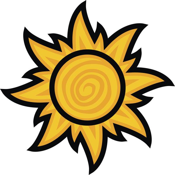 600x600 Yellow Tangled Style Golden Sun Icon Vinyl Decal Sticker Shinobi