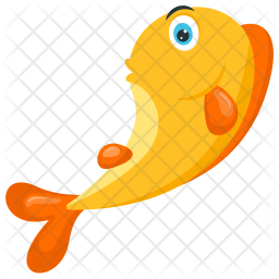 256x256 Goldfish Icon Of Flat Style