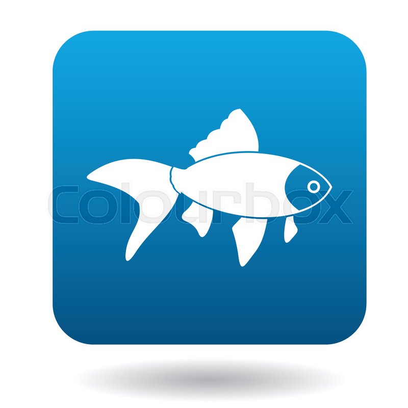 800x800 Goldfish Icon In Simple Style In Blue Stock Vector Colourbox