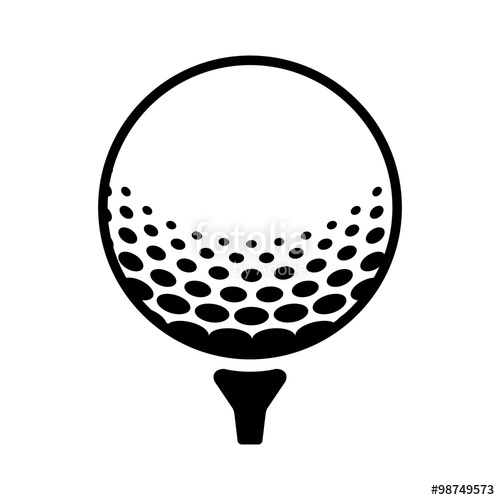 500x500 Golf Ball On A Tee Line Art Icon For Sports Apps And Websites