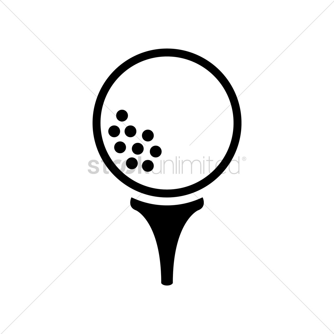 1300x1300 Free Golf Ball On Tee Vector Image