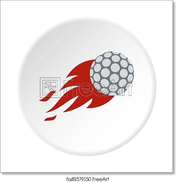 561x581 Free Art Print Of Flaming Golf Ball Icon Circle Flaming Golf Ball
