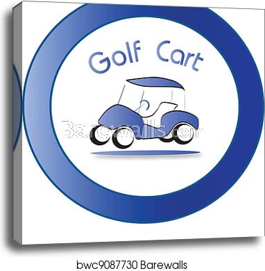 382x390 Golf Cart Icon, Canvas Print Barewalls Posters Prints