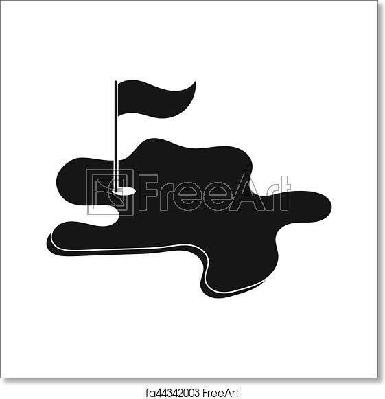 561x581 Free Art Print Of Golf Course Icon In Black Style Isolated